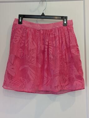 Lilly Pulitzer Pink Short Skirt Sz6 Pockets Burnout Foliage Pleated Lined Barbie